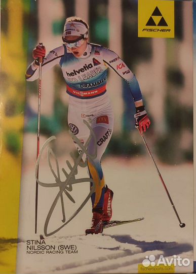 Автограф олимпийской чемпионки Стины Нильссон