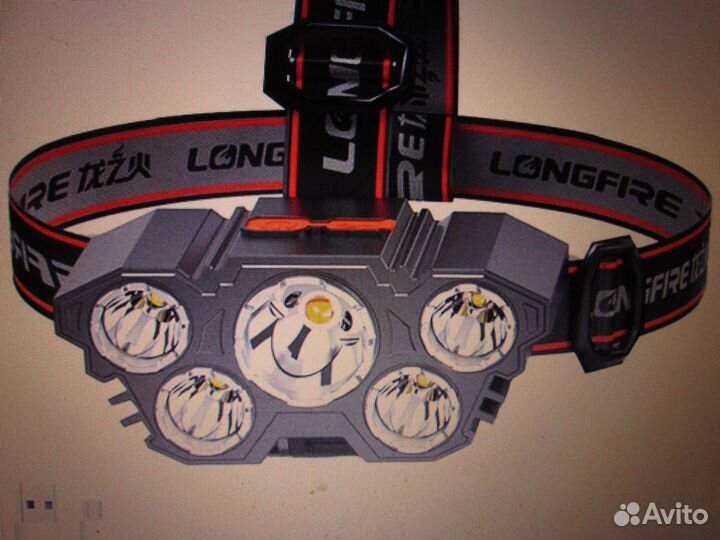 Нов фонарь налобный аккумуляторн 5 ламповый