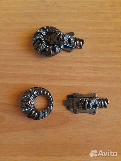 Клипсы, пуговицы шубные со стразами