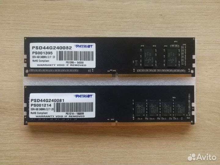 Kit 8Gb (2x4) DDR4 Patriot (2400MHz)