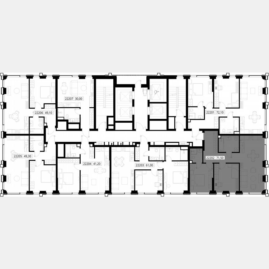 2-к. квартира, 71,5 м², 22/36 эт.