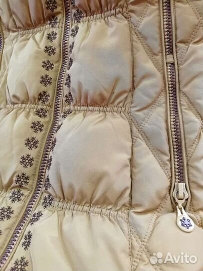 Пуховик женский 46 размер горчичный, жёлтый