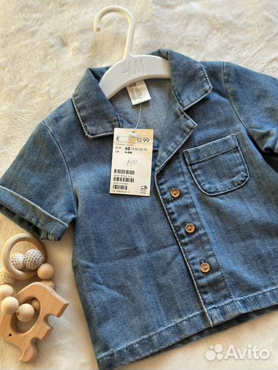 Джинсовая рубашка hm 68