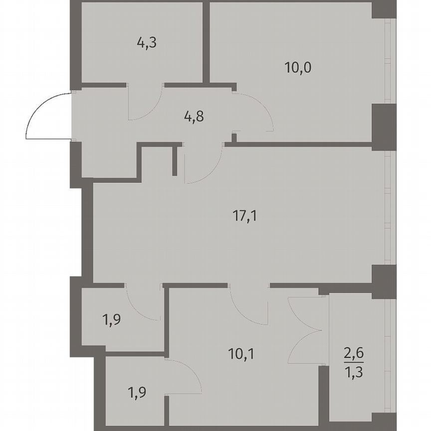 2-к. квартира, 51,4 м², 9/11 эт.