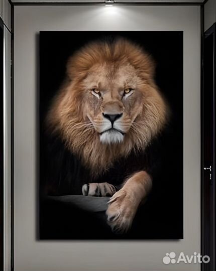 Картина Лев на холсте