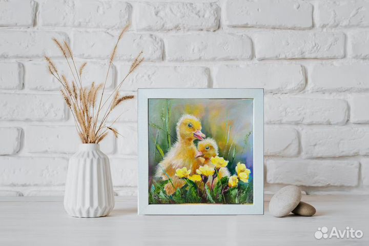 Картина маслом. Утята