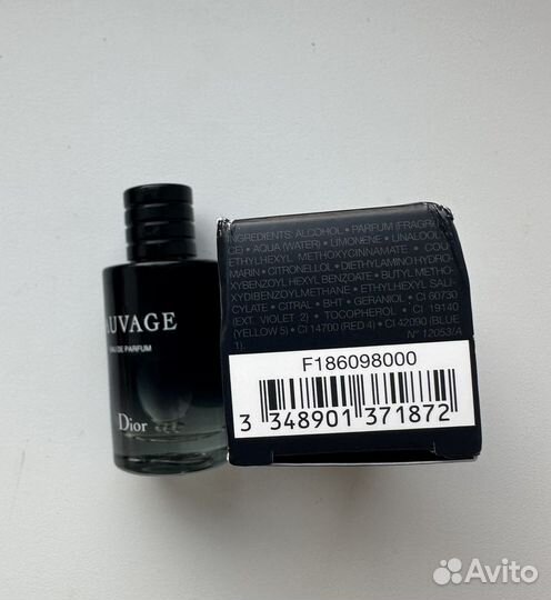 Dior sauvage eau de parfum 10 мл 2018