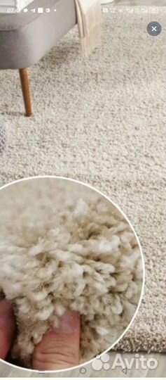 Ковер с длинным ворсом бежевый 2 * 2,5