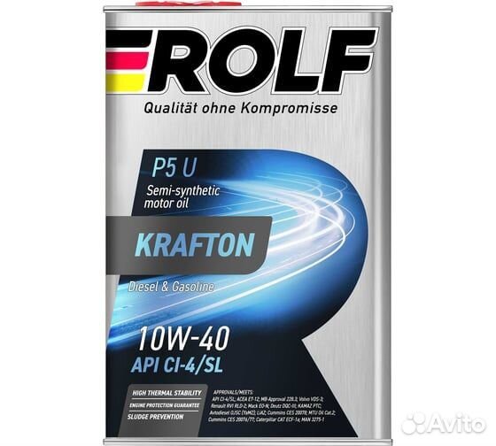 Моторное масло Rolf krafton P5 U 10W40 4л