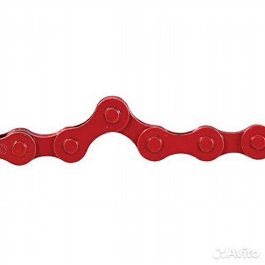 Цепь 1 скоростная, 100 звеньев, 1/2x1/8, красная
