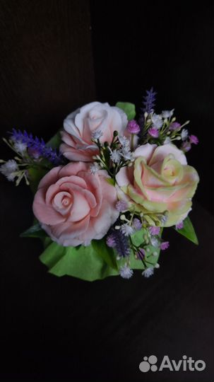 Букет из мыльных роз