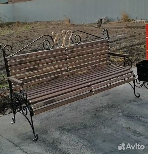 Лавка + урна с коваными элементами