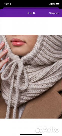 Капор вязаный женский