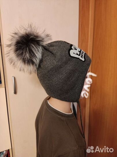 Шапка зимняя почти новая 52-54