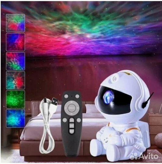 Детский лазерный ночник проектор космонавт