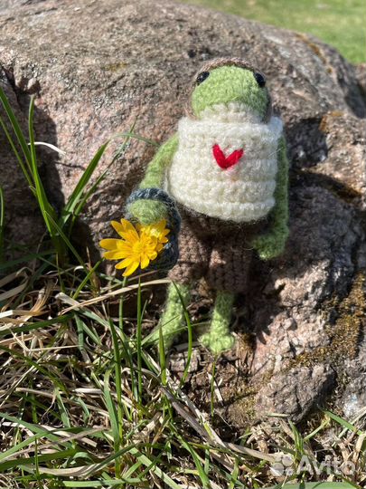Вязаный лягушонок, лягушка