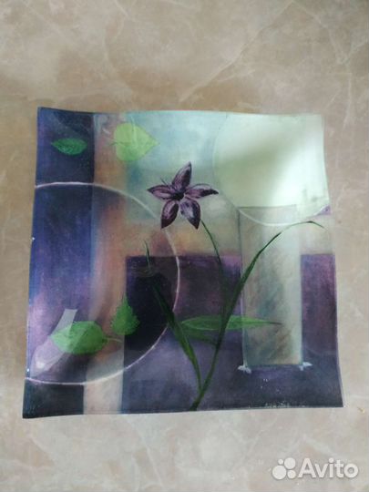 Большая тарелка блюдо из стекла