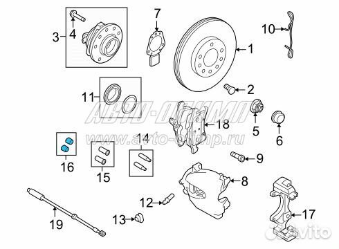 Заглушка пыльника направляющей тормозного суппорта