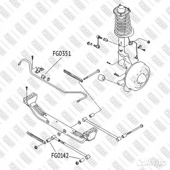 Fixar FG0142 Сайлентблок задней цапфы hyundai tucs