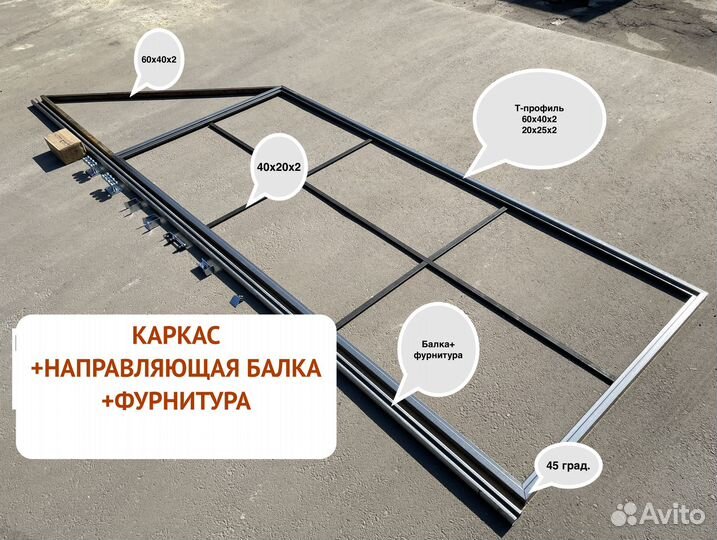 Откатные ворота 4,15x2