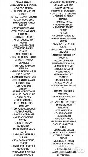 Селективный парфюм на распив 5ml в наличии