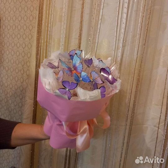 Букет, букет из бабочек, букет из конфет