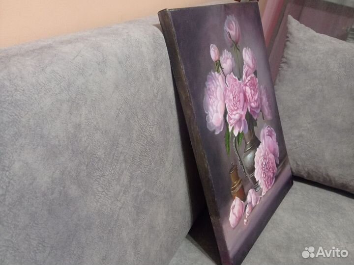 Картина маслом нахолсте Пионы