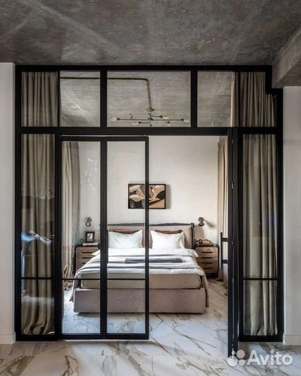 Раздвижная Loft перегородка