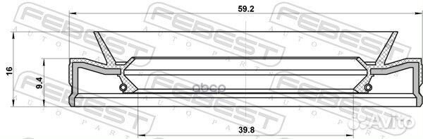 Сальник коробки скоростей 39.8X59.2X9.4X16 95HF