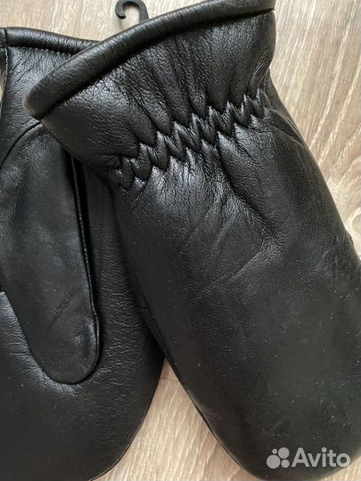 Варежки мужские натуральная кожа