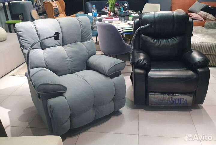 Кресло реклайнер велюр