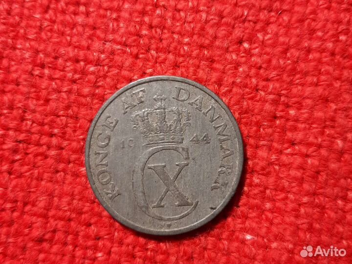 Монеты Дании пять штук 1942/43/44/ г. /цинк