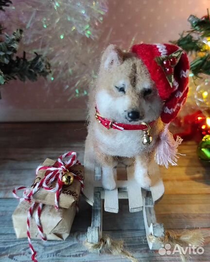 Сиба ину фигурка сухое валяние