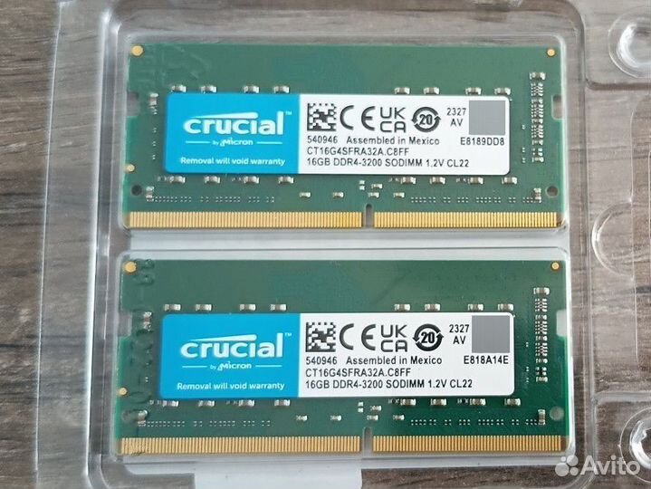 Оперативная память crucial ddr4 (2x16gb) Sodimm