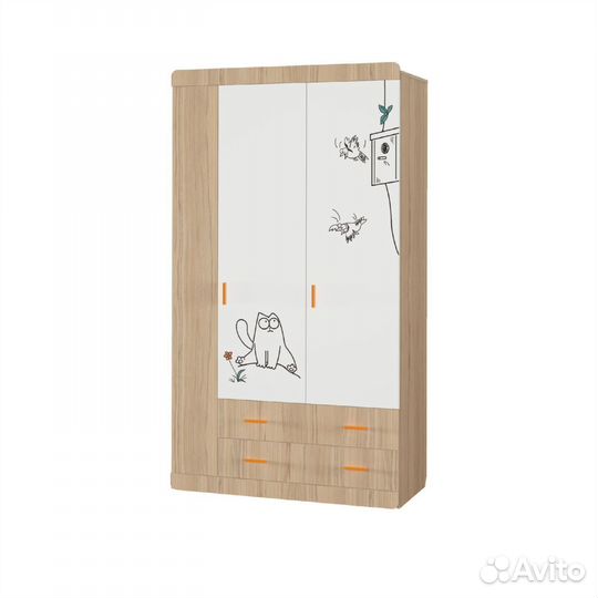 Новый Шкаф 3-створчатый для детской (детская кот)
