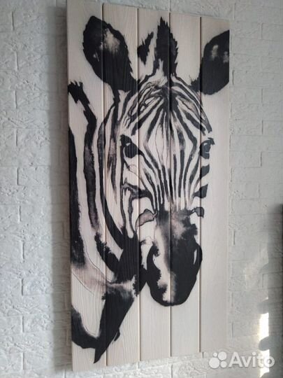 Картина на досках «Зебра»