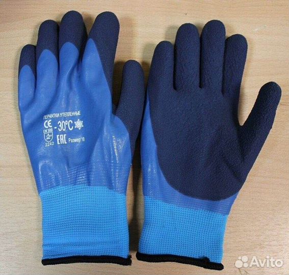 Перчатки нейлоновые Зима. Флис. Покрытие. Оптом