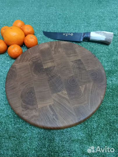 Торцевая разделочная доска из массива дуба и ясеня