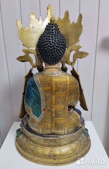 Большая старинная статуэтка Будды Шакьямуни