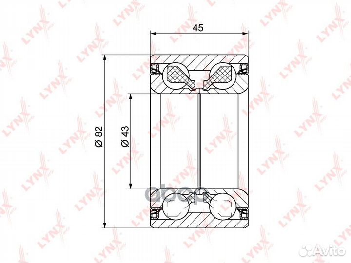 Подшипник ступицы перед. 45x43x82 toyota Camr