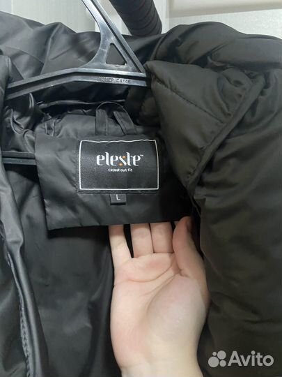 Черный пуховик оверсайз