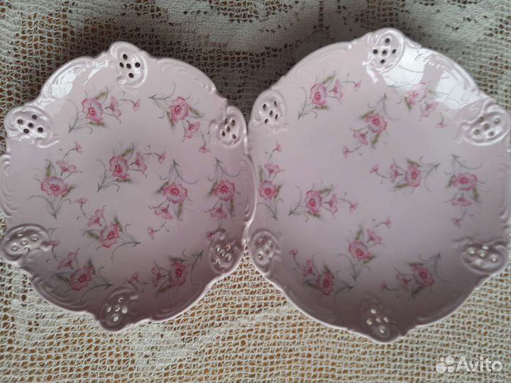Посуда из розового фарфора