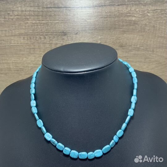 Винтажные Бусы Из Говлита Под Бирюзу Ретро