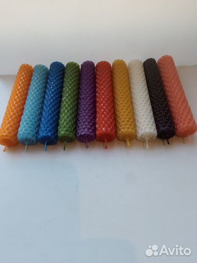 Свечи из цветной медовой вощины-ручная работа