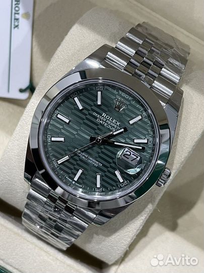 Rolex DateJust 41mm Green bamboo