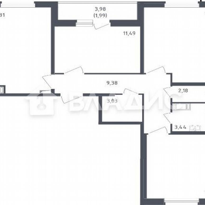 3-к. квартира, 77,7 м², 4/9 эт.