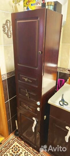 Тумба с раковиной для ванной, пенал, зеркало