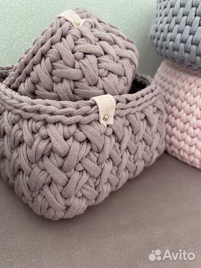 Вязанные корзинки