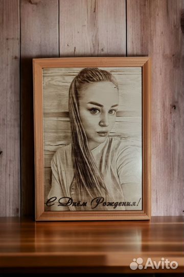 Портреты, картины по фото выжженные на дереве