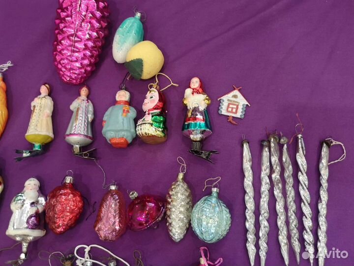 Елочные игрушки на прищепках времен СССР